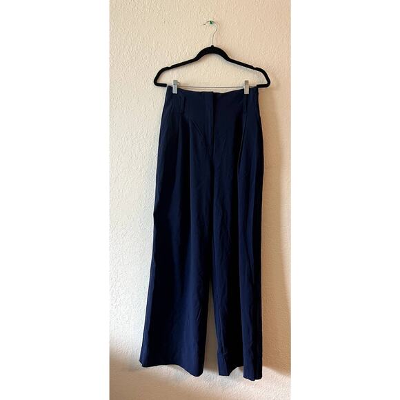 Diane Von Furstenberg Wide Leg Navy Blue Trousers Size 6 - Picture 2 of 6